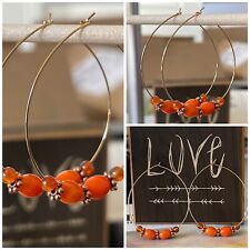 Fashion Women Medium 2â Hoop BOHO Style Earrings Popular Simple Minimalist Fall