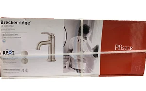 Grifo de baño Pfister, ""Breckenridge"" acero inoxidable de 1 mango 4 pulgadas conjunto central - Imagen 1 de 4
