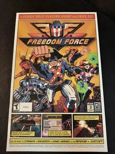 FREEDOM FORCE PC RPG Video Game ~ Vintage Comic Page PRINT AD 2002 - Picture 1 of 1