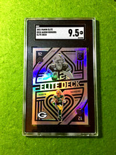 Aaron Rodgers SILVER PRIZM ELITE DECK CARD GRADED SGC 9.5 SP 2021  MAKE AN OFFER