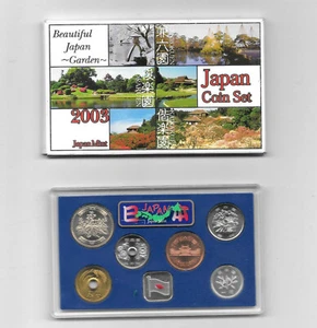 Beautiful Japan Garden 1-500 YEN 2003 UNC Set Of 6 Coins & 1 Silver Medal. B18 - Picture 1 of 2