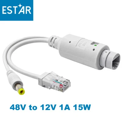 Wholesale CCTV 10/100Mbps IEEE802.3af/at 48V to 12V 1A Waterproof PoE Splitter - Image 1 of 4