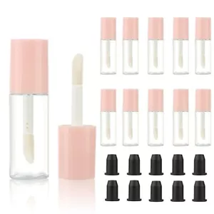 10pcs 3ml empty lip gloss tubes with wand 0.1OZ Round mini Pink lipgloss tube... - Picture 1 of 9