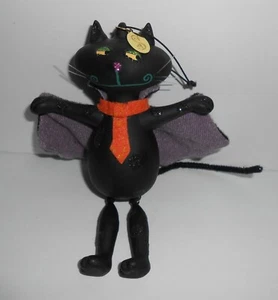 Halloween Hanging Glass Ornament SCF Seasons of Cannon Falls SCARY CAT with Cape - Picture 1 of 7