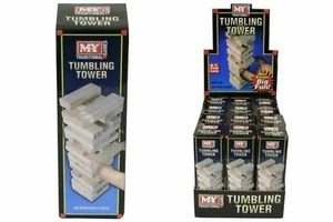 MY Traditional Games Mini Wooden Tumbling Tower Family Game 48 Wooden Pieces Fun - Picture 1 of 3