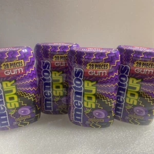 4 paquetes de goma con sabor a uva agria Mentos | 28 piezas cada uno | 1,98 oz | Sin azúcar - Imagen 1 de 2
