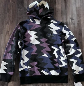 NWT Nike Air Jordan Boys YMD Purple/Black/Wht Geometric Hoodie Sweatshirt Medium - Picture 1 of 2
