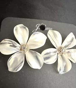 J Crew White Flower Earrings - Picture 1 of 4