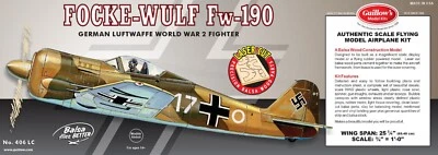 Guillow's Aereo Balsa Focke-Wulf Fw-190 tagliato al laser Scala 1:16 - Immagine 1 di 4