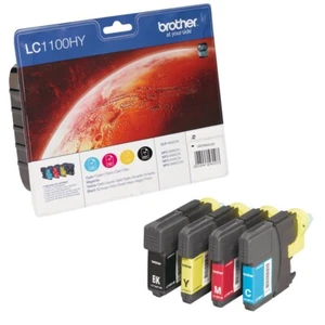 brother LC-1100HYBK/C/M/Y schwarz, cyan, magenta, gelb Druckerpatronen, 4er-Set - Bild 1 von 3