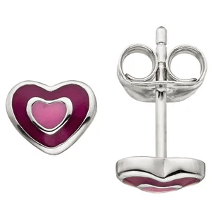 JOBO Kinder Ohrstecker Herz 925 Sterling Silber Ohrringe Kinderohrringe - Picture 1 of 1