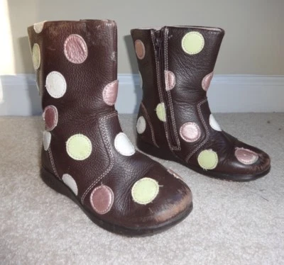 Botas Pediped Baby Girl Shoes pontos marrom tamanho 10 10.5 EUA 27 - Imagem 1 de 4