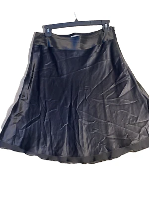 FALDA KATE HILL Mujer Talla 8P Pequeña Negra Forrada de Seda Falda Minimalista Clásica Foto 1 de 4