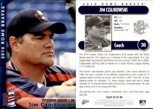 Jim Czajkowski 2010 MultiAd Rome Braves #33 Card *AutographDen*
