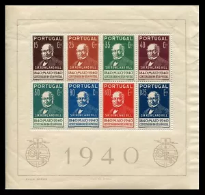 Portugal - Block Sheets - Year: 1940 - Number 00002 - ** CENTENARY Of The Stamp - Picture 1 of 1