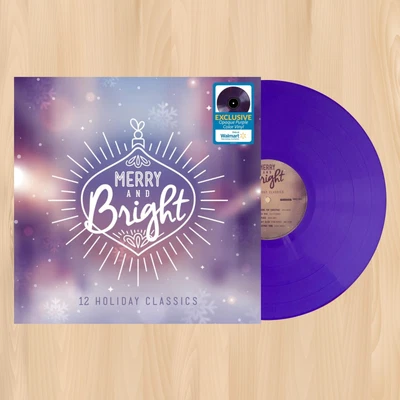 PURPLE VINYL----  MERRY AND BRIGHT 12 Holiday Classics WALMART LP RECORD    1223 - Image 1 of 4