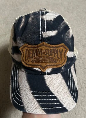 Ralph Lauren джинсовой ткани и поставки шляпа кожаная нашивка, синий белый - Изображение 1 из 4