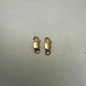 A Set Of Two Solid 10k Yellow Gold Lobster Lock - Picture 1 of 5