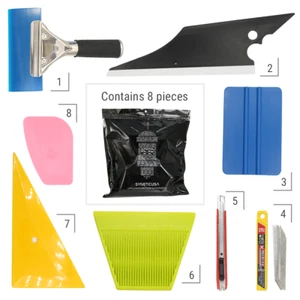 Pro Car Window Tint Kits Wrapping Vinyl Tools Squeegee Scraper Applicator 8 pcs - Bild 1 von 5