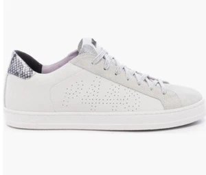 P448 F24 JOHN White / Lilac Leather Sneakers Women’s 36 US-5.5- 6NIB - Picture 1 of 16