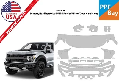 Kit precortado de película de protección de pintura delantera PPF para Ford F-150 Raptor 2021-2023 Foto 1 de 4