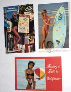 3 x Vintage, CA Postkarten "Spaß in der Sonne - Venice Beach", (4,00" x 6,00") Neu - Bild 1 von 4