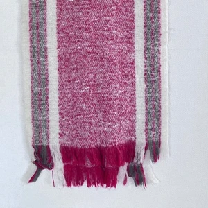 Free People red Stripe Oblong Scarf Bohemian Winter Accessory Cozy Soft - Picture 1 of 7