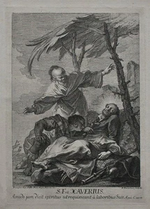 Francesco Bartolozzi Porträt Heiliger Franz Xaver Original Kupferstich 18.Jh. - Bild 1 von 1
