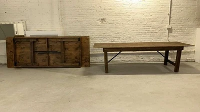 2 ENORMES mesas de jantar de madeira maciça para fazenda 108 x 40 - Imagem 1 de 4