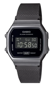 Casio Vintage Digital Edelstahl Mesh Armband Quarz A168WEMB-1B Unisex Uhr - Picture 1 of 3
