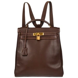 Hermes Havane Gulliver Kelly A Dos GM Backpack P □C XX40119 - Picture 1 of 10