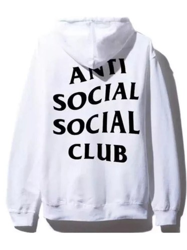 A BATHING APE (BAPE) Felpa con cappuccio Anti Social Social Club uomo media sigaretta "bianca" ASSW451 2019 $99 00