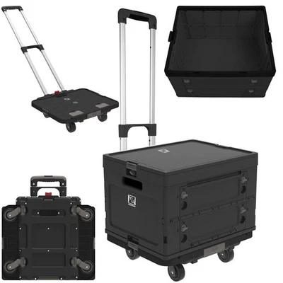 Carro de caja rodante Wellmax WM99800BK con ruedas, carro utilitario plegable para... Foto 1 de 4