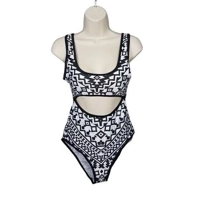 EKOUAER Women's Size Small Black White Swimsuit Cutout One Piece Swimming Suit S - Image 1 of 4