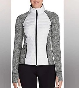 Eddie Bauer Hybrid Ignitelight Jacke Damen Full Zip grau weiß Medium - Bild 1 von 5