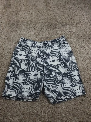 Pantalones Cortos Chinos Gap Lived In Talla 28 Para Hombres Negro Blanco Floral Mezcla de Lino 9" Entrepierna Foto 1 de 4