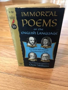 Oscar Williams IMMORTAL POEMS OF THE ENGLISH LANGUAGE 1st Edition 1st Printing - Bild 1 von 6