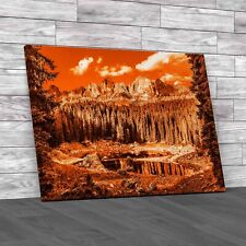 Stunning Karersee Lago Di Carezza Dolomites Orange Canvas Print Large Picture