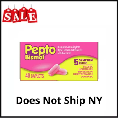 Pepto Bismol Caplets for Upset Stomach & Diarrhea Relief, Over-the-Counter 40 Ct - Image 1 of 4