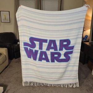 Star Wars Woven Tapestry Throw Blanket Purple Blue Pink White 50x60 inches - Picture 1 of 5
