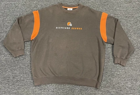 1990's NFL Official ~ "Cleveland Browns" Long Sleeve Brown Sweatshirt ~ Men's XL Cover