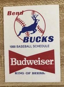 1988 Bend Bucks Baseball Schedule - Picture 1 of 2