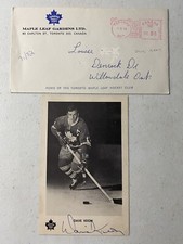 1971-72 Dave Keon Autographed Toronto Maple Leafs Gardens Postcard With Envelope