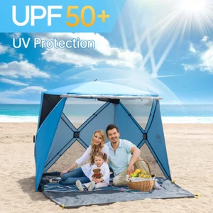 Pop Up Strandzelt Tragbar Sonnenschutz Schutz Outdoor Camping Angeln Überdachung Groß - Bild 1 von 8