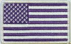 USA Purple Flag Patch With VELCRO  Brand Fastener United States White Border