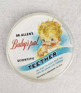 Vintage Dr. Allen's Baby's Pal Scientific Teether Great Advertising Graphics NOS - Picture 1 of 4