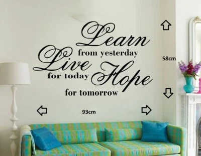  Livingroom Wall Art Vinyl Sticker Decal DIY Quote  LEARN, LIVE, HOPE Large - Image 1 of 4