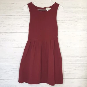 Anthropologie Ganni Red Textured Pleated Noon And Night Dress Sz S - Picture 1 of 6