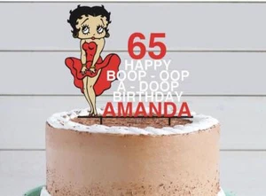 Betty Boop Motiv JEDE FARBE personalisiert individuell Kunststoff Kuchen Topper - Bild 1 von 4