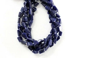 14'Long Strand Natural Sodalite Nuggets Shape 7-11 MM Faceted Gemstone Beads - Picture 1 of 3